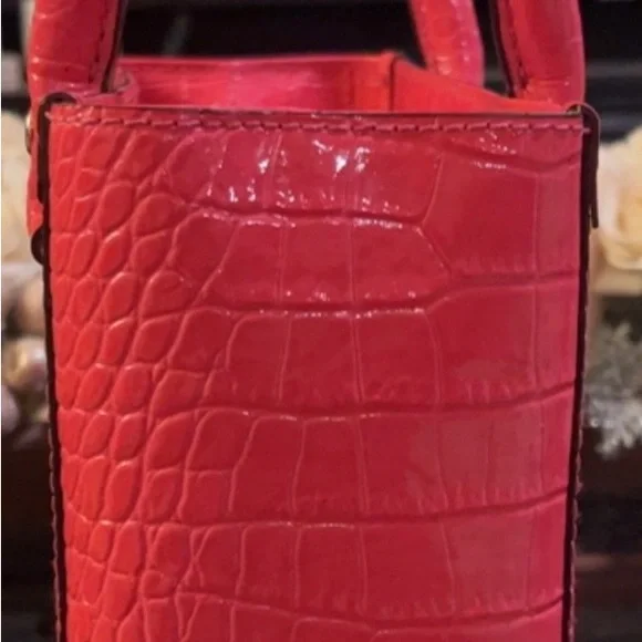 Kate Spade | Women’s Croc Embossed Hand Shoulder Bag Tote - Picture 3 of 9